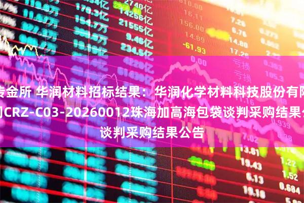 传金所 华润材料招标结果:华润化学材料科技股份有限公司CRZ-C03-20260012珠海加高海包袋谈判采购结果公告
